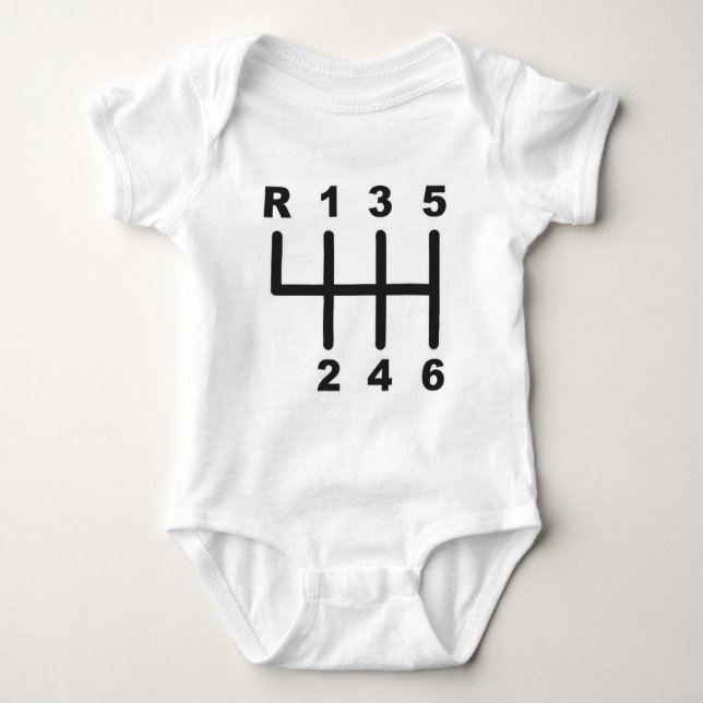 6 Speed Shift Gate Baby Bodysuit (Front)
