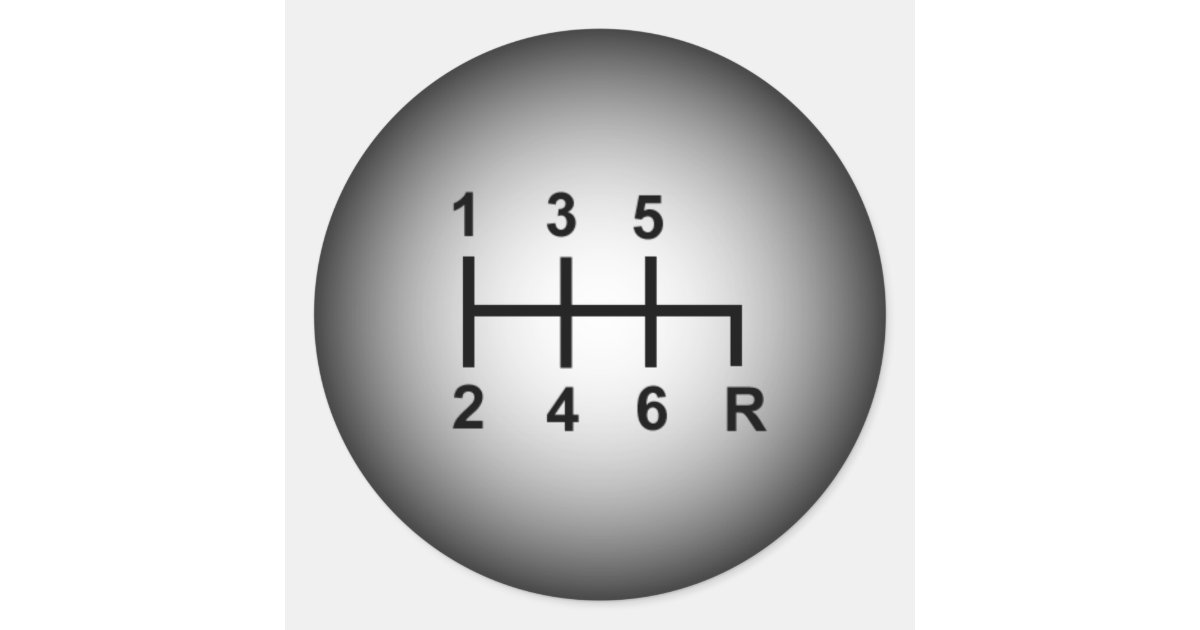 6 speed shift knob sticker Zazzle