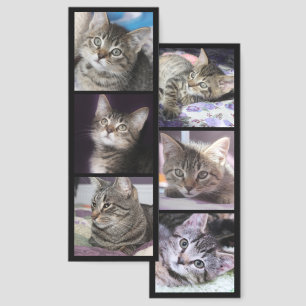 6 Square Photos Black Bookmarks