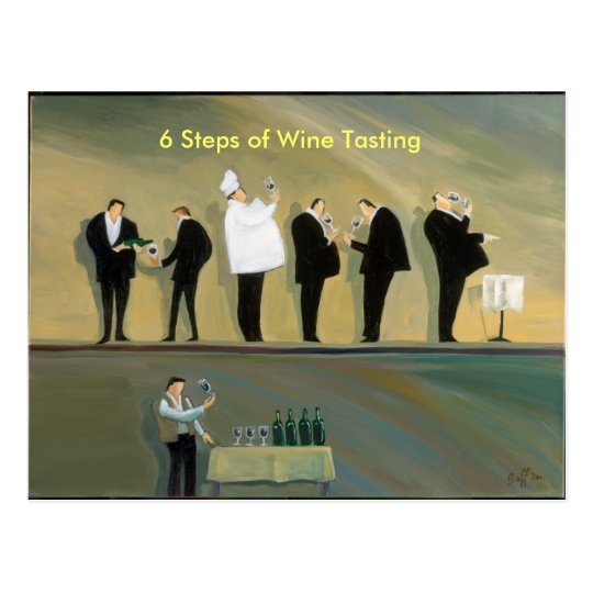 6 Steps of Wine Tasting Postcard