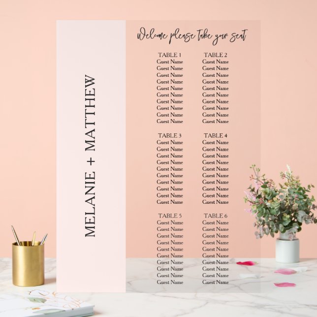 6 Table | Elegant Modern Wedding Seating Chart (Wedding)