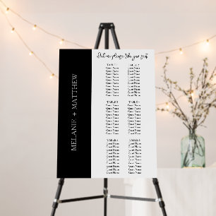 6 Table   Elegant Modern Wedding Seating Chart  Foam Board