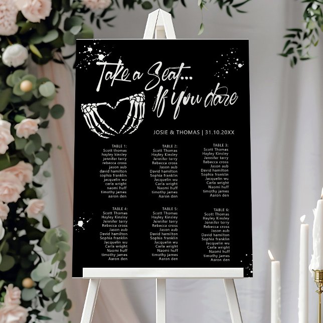 6 table Grunge Halloween Wedding Seating Plan Foam Board (Creator Uploaded)