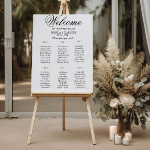 6 Table simple elegant wedding seating chart Foam Board
