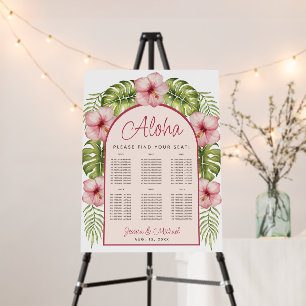 6 Table Tropical Seating Chart Hawaii Wedding Arch Foam Board