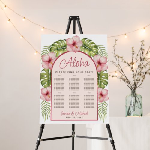 6 Table Tropical Seating Chart Hawaii Wedding Arch Foam Board