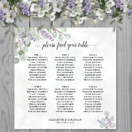 6 Table Wedding Seating Chart Lavender Eucalyptus