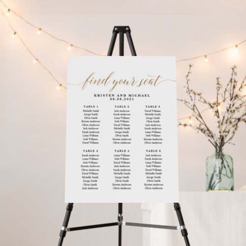 6 Tables 60 Guests Find Your Seat Seating Chart Foam Board