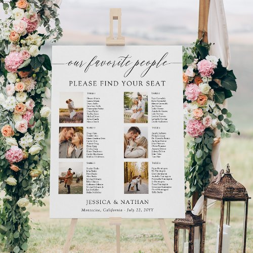6 Tables Photos Seating Chart Wedding Foam Board