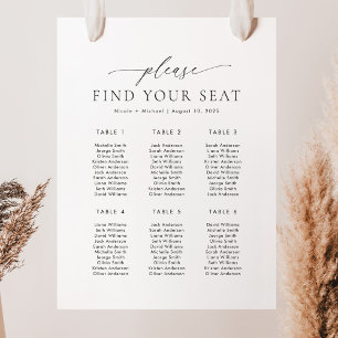 6 Tables Please Find Your Seat Seating Chart