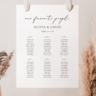 6 Tables Simple Our Favorite People Seating Chart