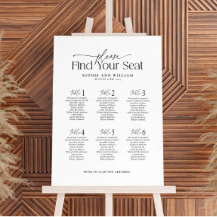 6 Tables Welcome Seating Chart Foam Board