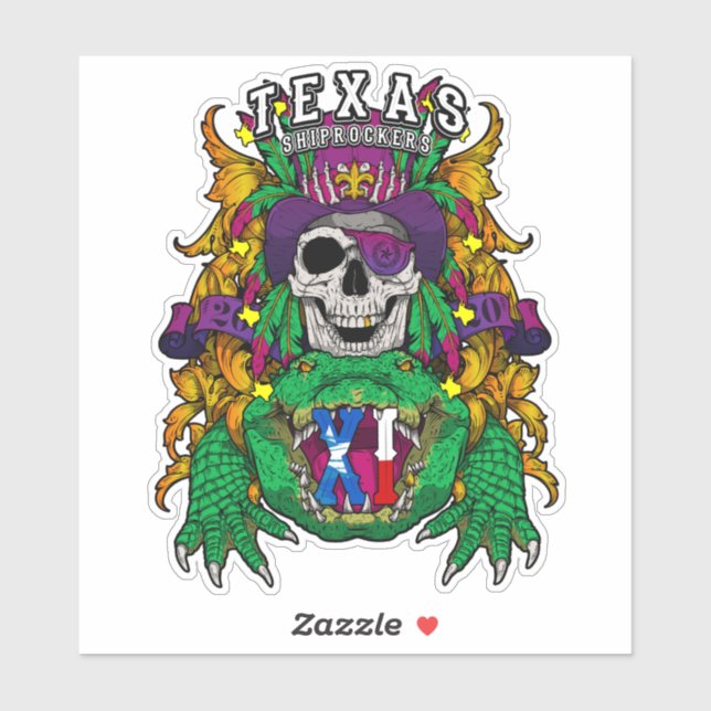 6" Texas ShipRockers Vinyl Sticker (Sheet)