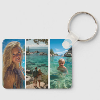 6 Vertical Strip Boho Photo Collage Keychain