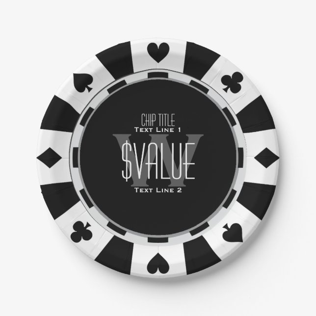 6 Ways to Personalize Your Classic Poker Chip Paper Plates (Front)