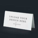 6" x 3" Small Plastic Table Tent Sign<br><div class="desc">Customize your design in Templett. After you are done editing,  download your file in a JPG format (don't forget to turn on the bleed option). Upload your design here by clicking on the blue "Personalize" button.</div>