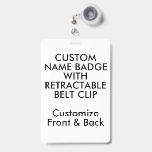 6" x 4" Custom Name Badge & Retractable Belt Clip