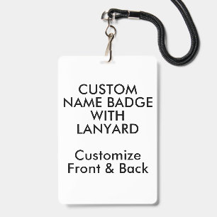 6" x 4" Custom Name Badge with Lanyard Blank