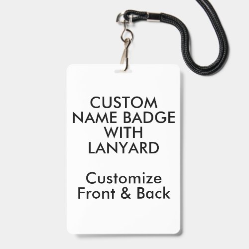 6" x 4" Custom Name Badge with Lanyard Blank