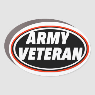 6 X 4 Oval Available: Army Veteran Print Novelty Car Magnet