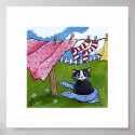 6" x 6" | Whimsical Cat Art | Wash Day Cat Poster
