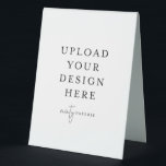 6" x 8" Plastic Table Tent Sign<br><div class="desc">Customize your design in Templett. After you are done editing,  download your file in a JPG format (don't forget to turn on the bleed option). Upload your design here by clicking on the blue "Personalize" button.</div>