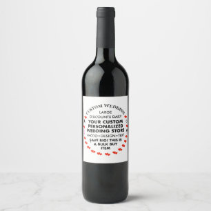 6 x Custom Wedding WINE LABELS - 3.5" x 4"
