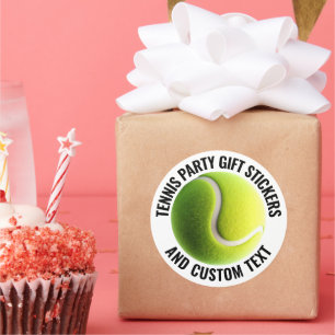 6 x Tennis Ball with Custom Personalized Text 3" Classic Round Sticker