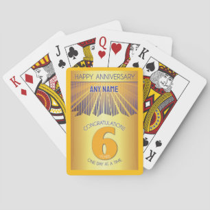 6 Year Golden Ray 12 Step CUSTOM NAME Poker Cards