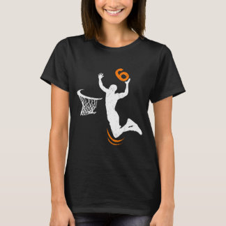 6 Year Old Basball Dunk 6th Birthday Party Boys T-Shirt