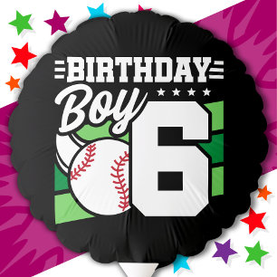 6 Year Old Baseball Party Theme 6th Birthday Boy Balloon