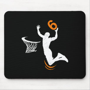 6 Year Old Basketball Dunk 6th Birthday Party Boys Mouse Pad