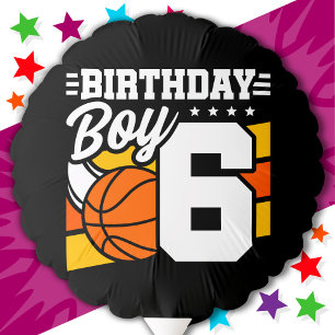 6 Year Old Basketball Party Theme 6th Birthday Boy Balloon