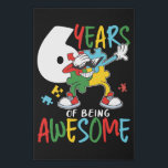 6 Year Old Birthday Boy Or Girl Autism Awareness Faux Canvas Print<br><div class="desc">6 Year Old Birthday Boy Or Girl Autism Awareness  design  is perfect for 6 year old autistic children to wear on  6th birthday party. Also perfect for the World Autism Awareness Day 2021</div>