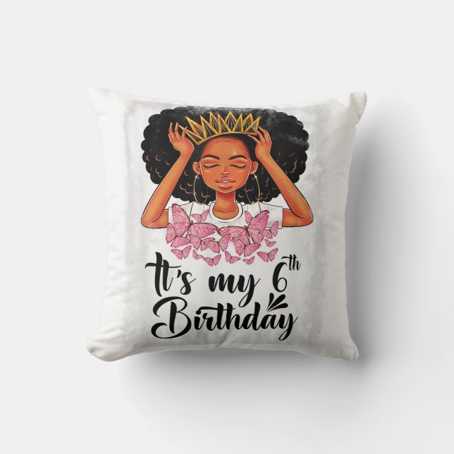 6 Year Old Birthday Gift for Girls Teenager Throw Pillow (Front)