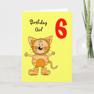 6 year old birthday girl card