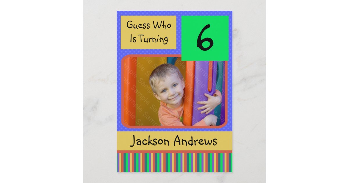 6 Year Old Birthday Party Invitations BOY