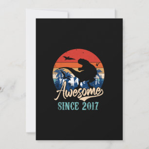 6 Year Old Boy Awesome 2017 6th Birthday Dinosaur  Invitation