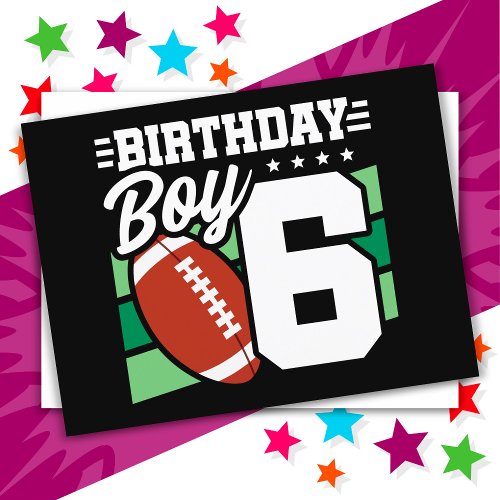 6 Year Old Football Party Theme 6th Birthday Boy Postcard