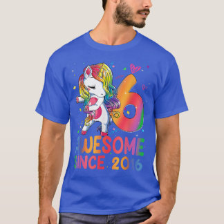 6 Year Old Gifts Girls Teens Dabbing Unicorn 6th B T-Shirt