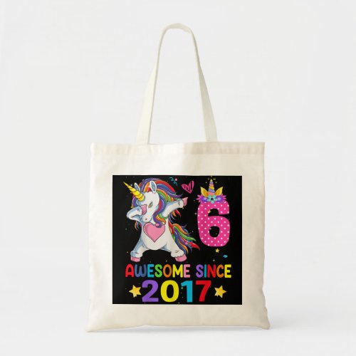 6 Year Old Gifts Girls Teens Dabbing Unicorn 6th B Tote Bag