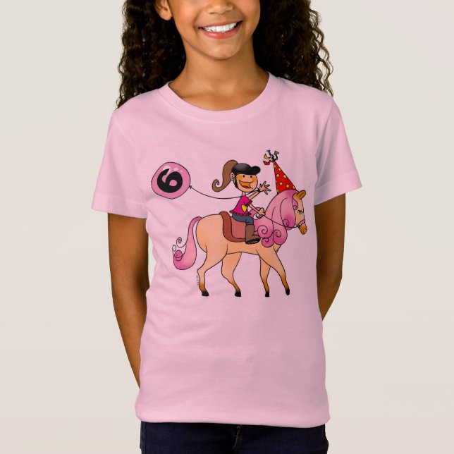 6 year old girl on a pony T-Shirt (Front)