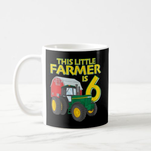 6 Year Old Green Farm Tractor Birthday Party Farme Coffee Mug