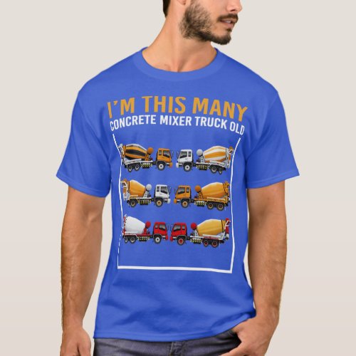 6 year old Im This Many Concrete Mixer Truck 6th B T_Shirt