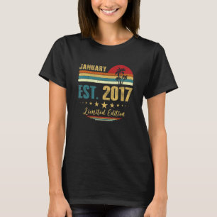 6 Year Old January 2017   6th Birthday   T-Shirt