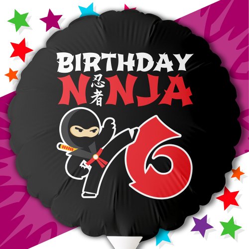 6 Year Old Karate Ninja Party Kids 6th Birthday Balloon