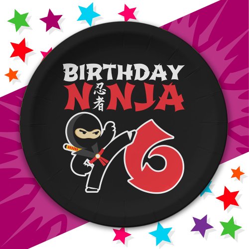 6 Year Old Karate Ninja Party Kids 6th Birthday Paper Plates