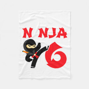 6 Year Old Karate Ninja Party Kids 6th Birthday T Fleece Blanket