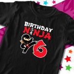 6 Year Old Karate Ninja Party Kids 6th Birthday T-shirt at Zazzle