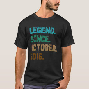 6 Year Old Legend Since October 2016 6th Birthday T-Shirt